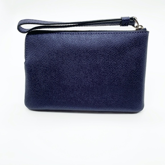 Coach Corner Zip Wristlet - Metallic Blue - Picture 3 of 7